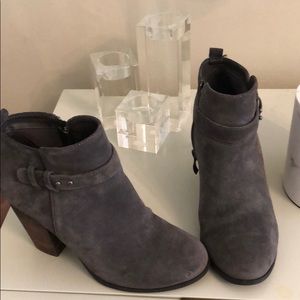 Grey suede booties